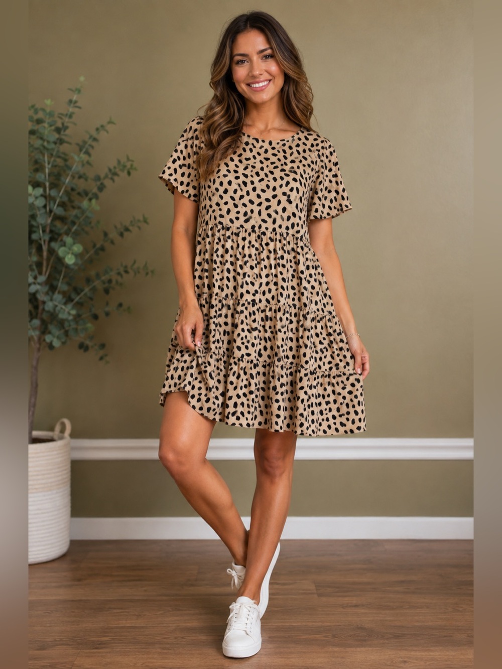 By Together Babydoll Dress Animal Print